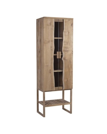 ATLANTA - Teak- und Glasvitrine mit Regal 60 x 40 x 185