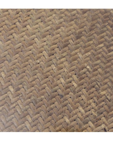 MANILA - Oak and rattan dining table 120 x 120 x 76