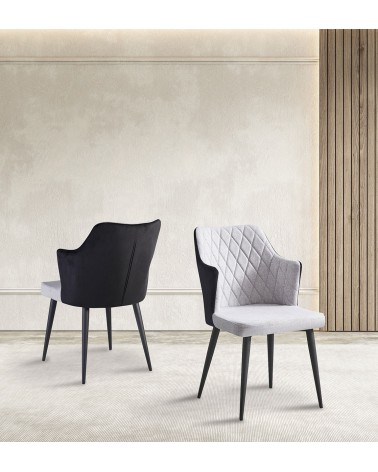 BERLIN - Polyester upholstered steel armchair 63 x 49 x 84