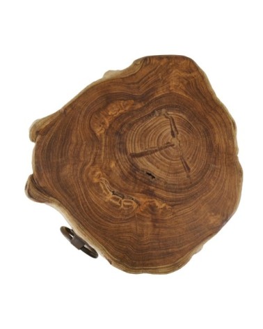 Solid teak stool with ring 35 x 35 x 45