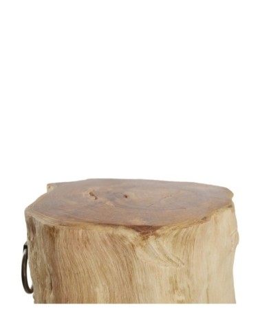 Solid teak stool with ring 35 x 35 x 45