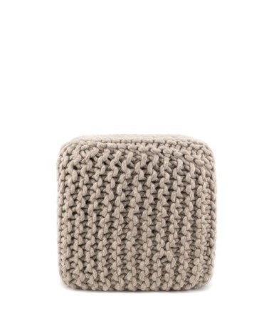 SINTRA - Wool pouf 40 x 40 x 40