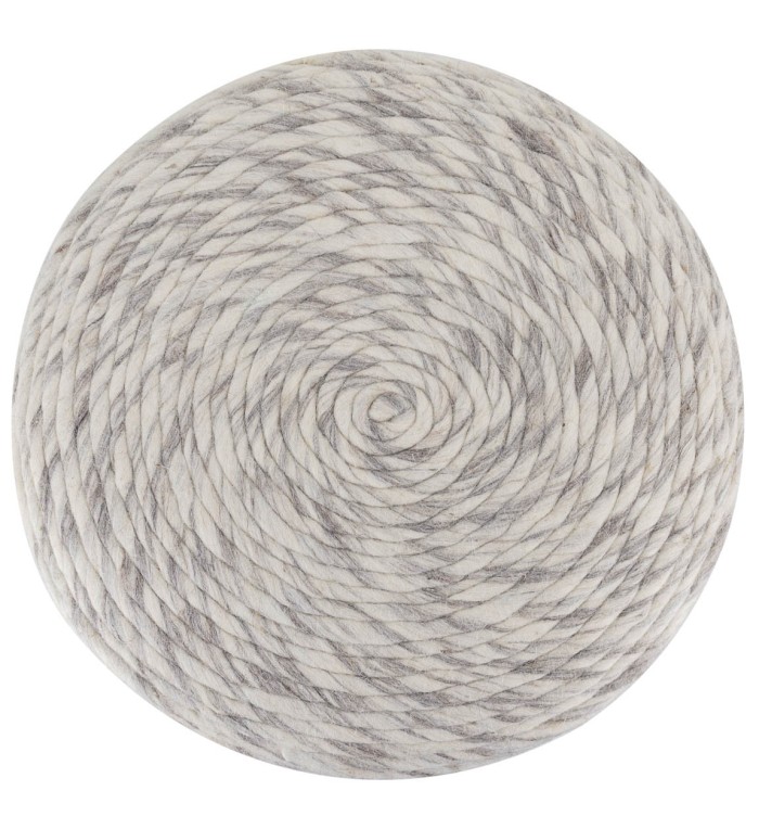 SINTRA - Wool pouf 40 x 40 x 45