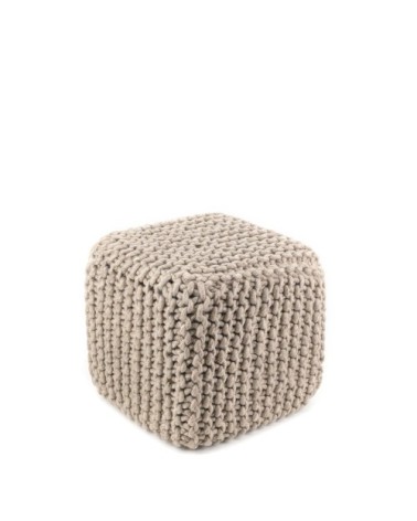 SINTRA - Wool pouf 40 x 40 x 40