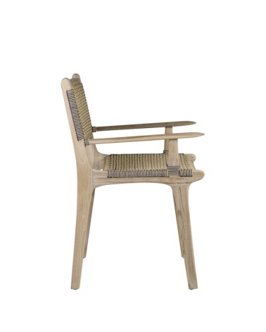 SICILY - Teak and rope armchair 60 x 58 x 85