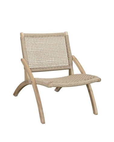 SICILY - Teak and rope armchair 62 x 82 x 73