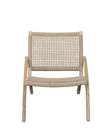 SICILY - Teak and rope armchair 62 x 82 x 73