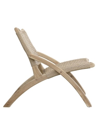 SICILY - Teak and rope armchair 62 x 82 x 73