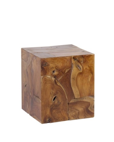 Pedestal de madera color marrón 40 x 40 x 50