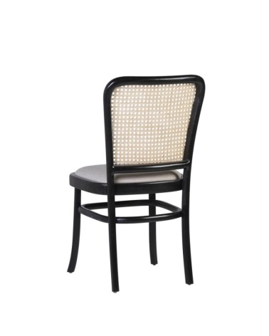 Teak and rattan upholstered chair 45 x 52 x 86