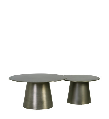 Set of 2 iron center tables 80 x 80 x 40 / 60 x 60 x 37