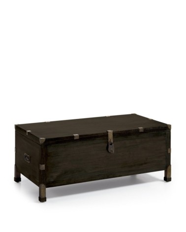 INDUSTRIAL - Wooden chest in black 120 x 60 x 50