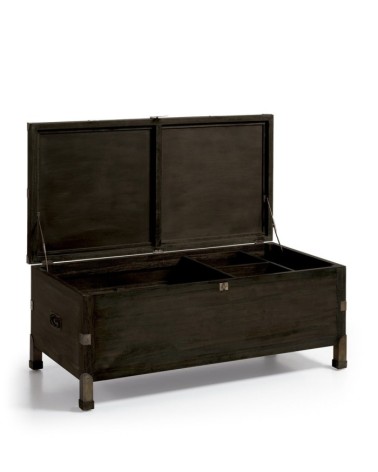 INDUSTRIAL - Wooden chest in black 120 x 60 x 50