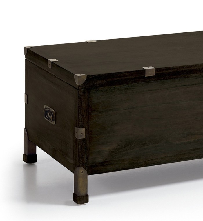 INDUSTRIAL - Baule in legno colore nero 120 x 60 x 50