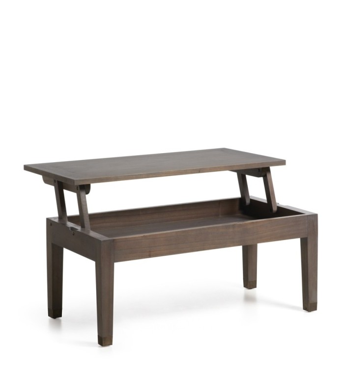 SPARTAN - Wooden coffee table in brown 110 x 55 x 45-65