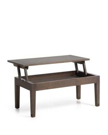 SPARTAN - Wooden coffee table in brown 110 x 55 x 45-65