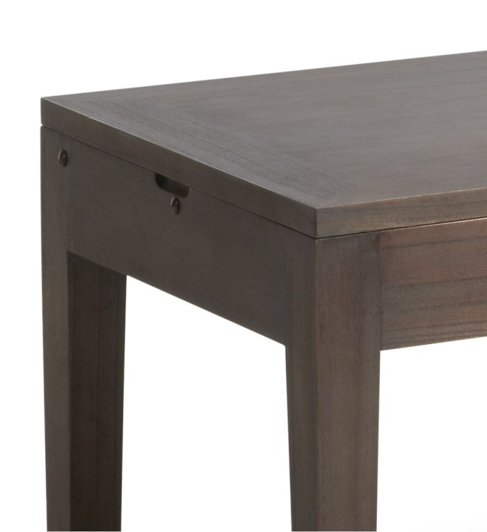 SPARTAN - Mesa de centro de madera color marrón 110 x 55 x 45-65