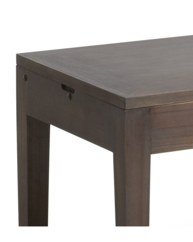 SPARTAN - Mesa de centro de madera color marrón 110 x 55 x 45-65