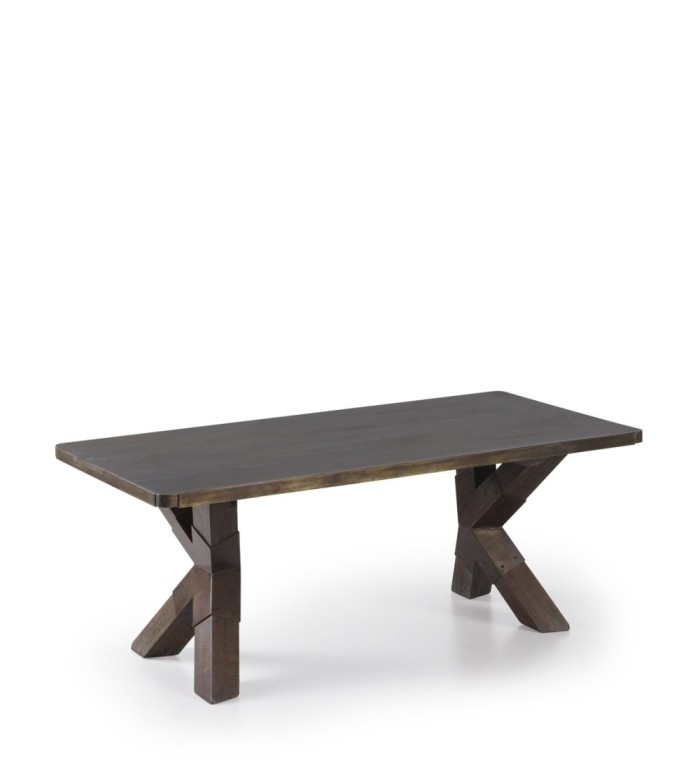 INDUSTRIAL - Wooden coffee table in brown 120 x 60 x 46