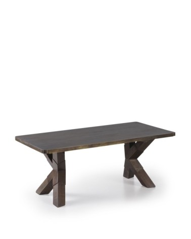 INDUSTRIAL - Table basse en bois couleur marron 120 x 60 x 46