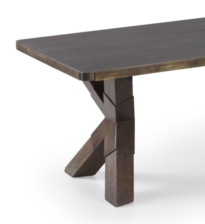 INDUSTRIAL - Wooden coffee table in brown 120 x 60 x 46