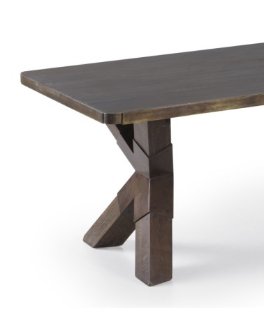 INDUSTRIAL - Table basse en bois couleur marron 120 x 60 x 46