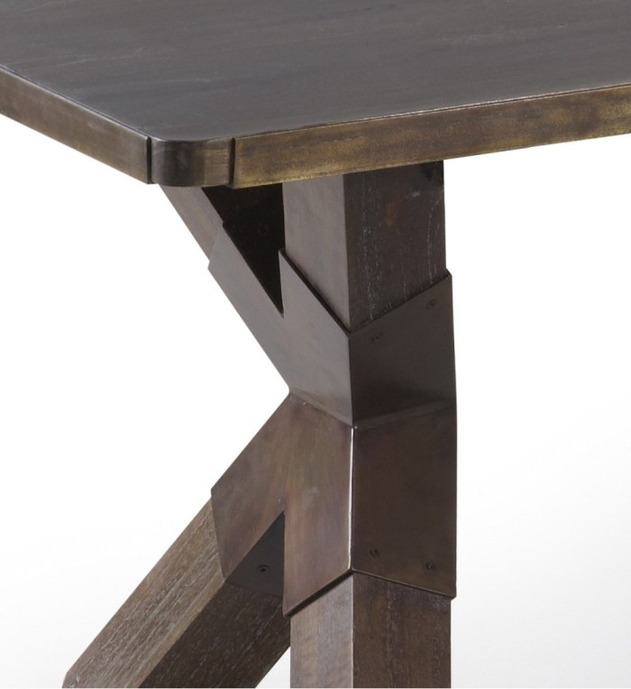 INDUSTRIAL - Wooden coffee table in brown 120 x 60 x 46