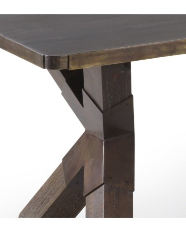 INDUSTRIAL - Table basse en bois couleur marron 120 x 60 x 46