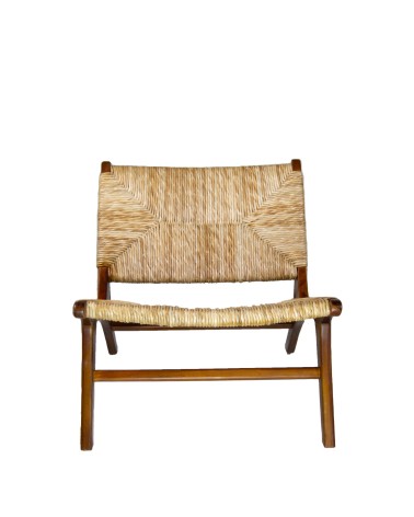 RATTAN - Poltrona de teca e pandã 60 x 83 x 75