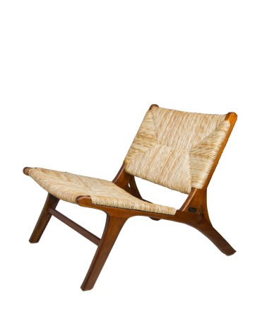 RATTAN - Fauteuil en teca et pandan 60 x 83 x 75