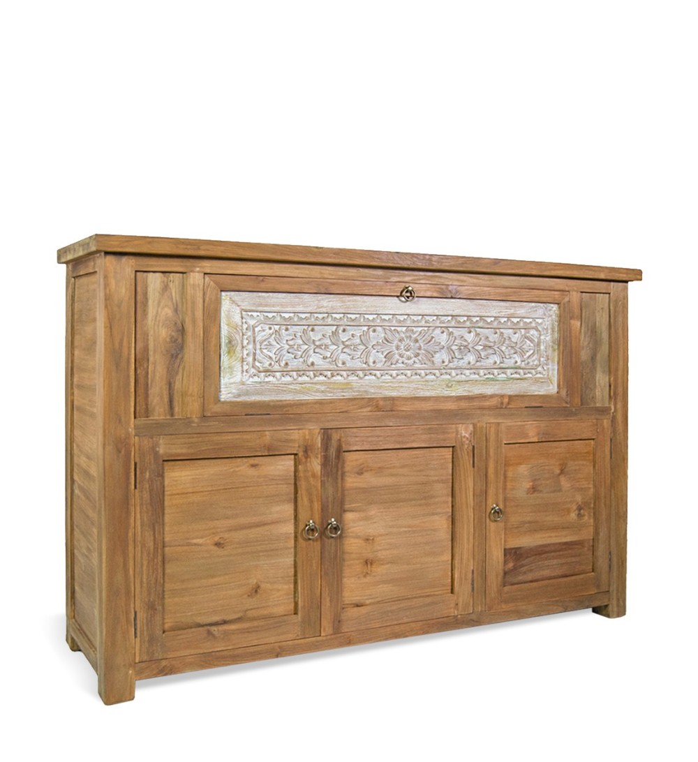 MERIDA - Buffet en teck sculpté 160 x 45 x 110