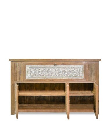 MERIDA - Buffet en teck sculpté 160 x 45 x 110