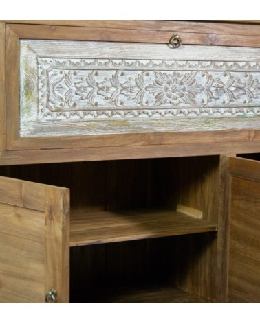 MERIDA - Buffet in teak intagliato 160 x 45 x 110