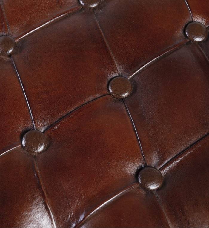 Teak and leather armchair 60 x 57 x 80