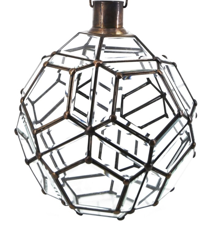 BISEL - Lampe de plafond en verre biseauté 34 x 34 x 40