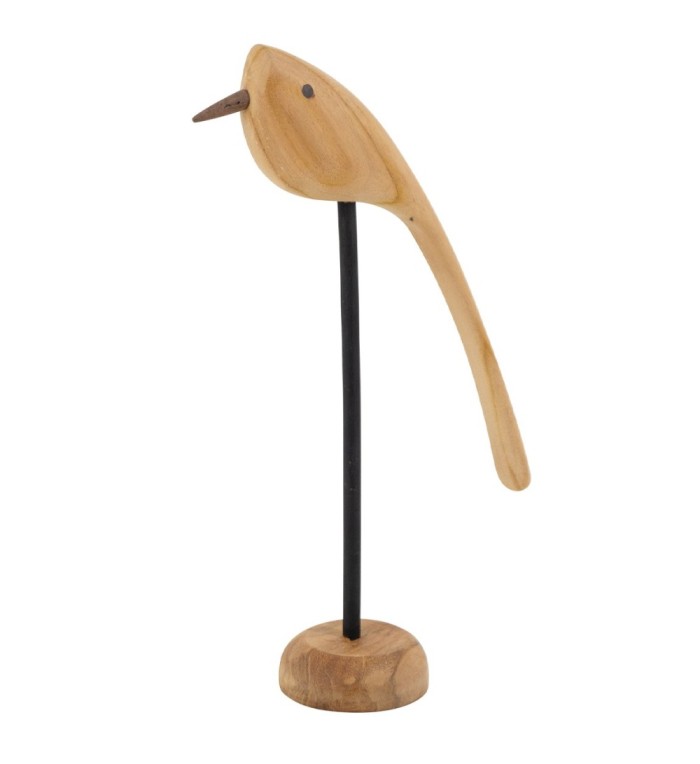 Figure oiseau en bois 8 x 8 x 34