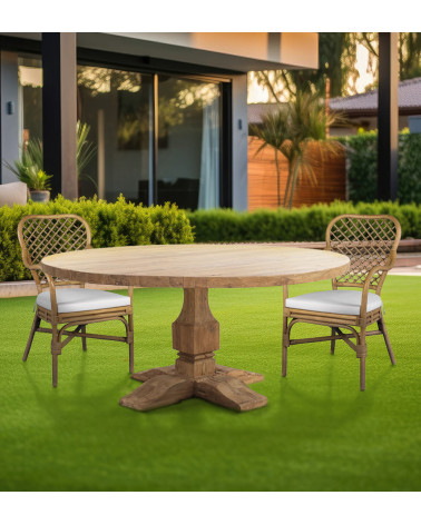 ORLANDO - Recycled teak dining table 160 x 160 x 78