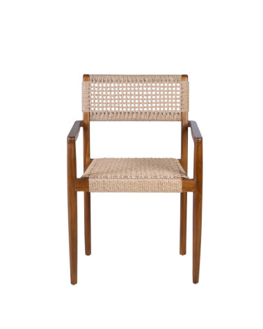 Teak and rope armchair 53 x 51 x 80