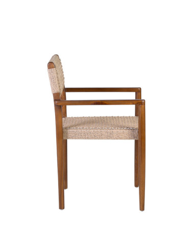 Teak and rope armchair 53 x 51 x 80