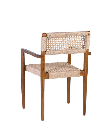 Teak and rope armchair 53 x 51 x 80