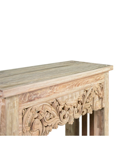 Carved teak console 100 x 30 x 80