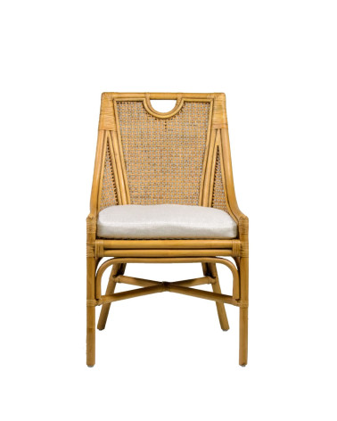 BISTRO - Sedia in rattan con cuscino 56 x 62 x 90