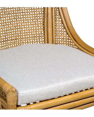 BISTRO - Chaise en rotin avec coussin 56 x 62 x 90