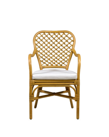 BISTRO - Rattan armchair with cushion 56 x 64 x 95