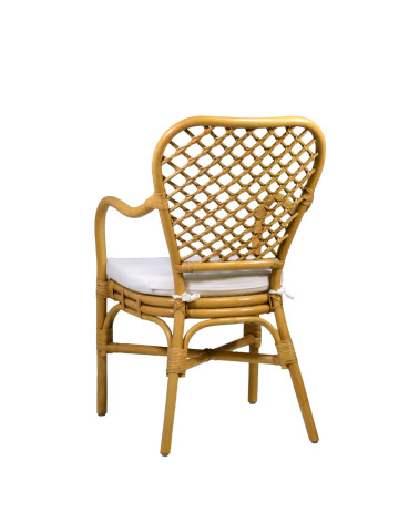 BISTRO - Fauteuil en rotin avec coussin 56 x 64 x 95