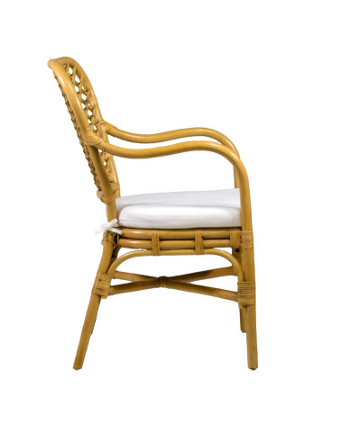 BISTRO - Rattan armchair with cushion 56 x 64 x 95