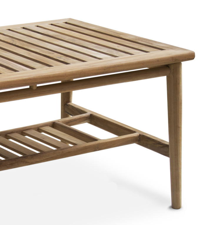 JARDIN - Table basse en teck 120 x 65 x 47