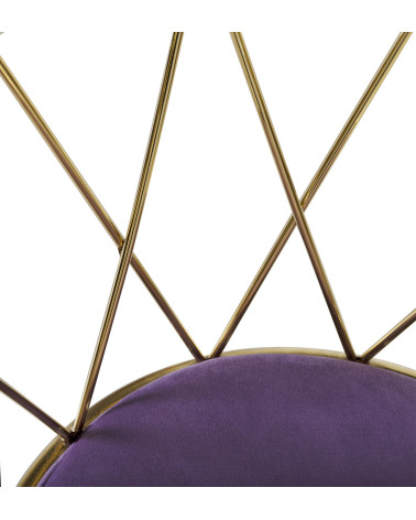 BERLIN - Set of 2 violet fabric and steel chair 49 x 43 x 75