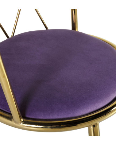 BERLIN - Set of 2 violet fabric and steel chair 49 x 43 x 75