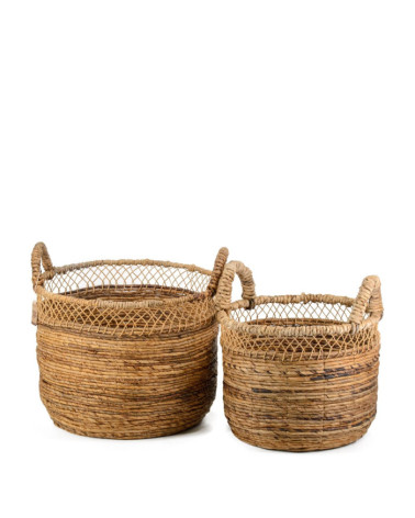 DAVOS - Set di 2 ceste in rattan 45 x 45 x 44 / 38 x 38 x 39